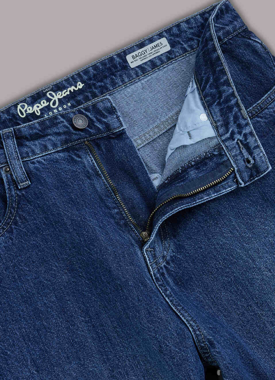 Men Blue Baggy Fit Mid Rise Jeans, , large image number 6