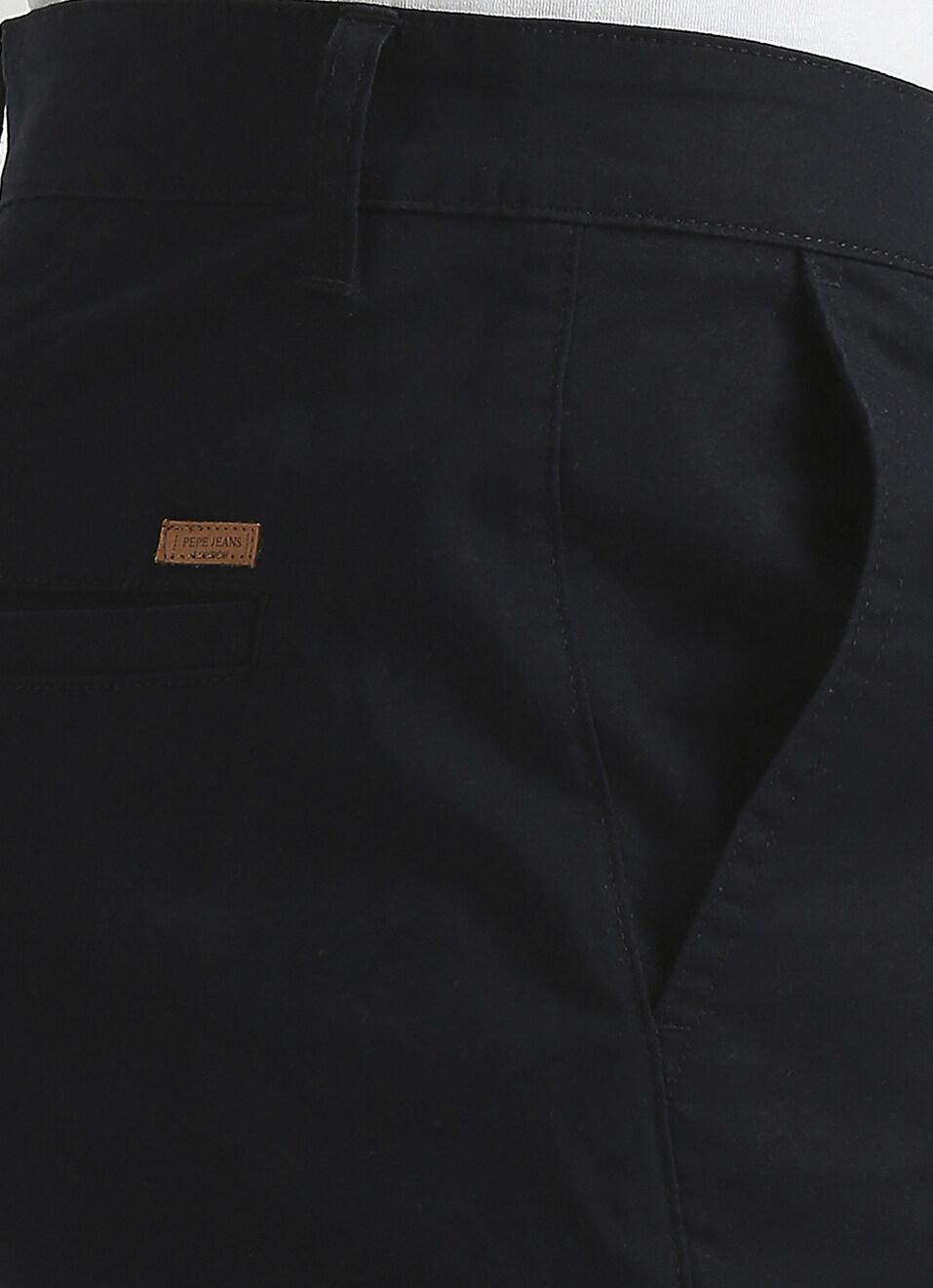Men Navy Mid Rise Stretch Chinos, , large image number 4