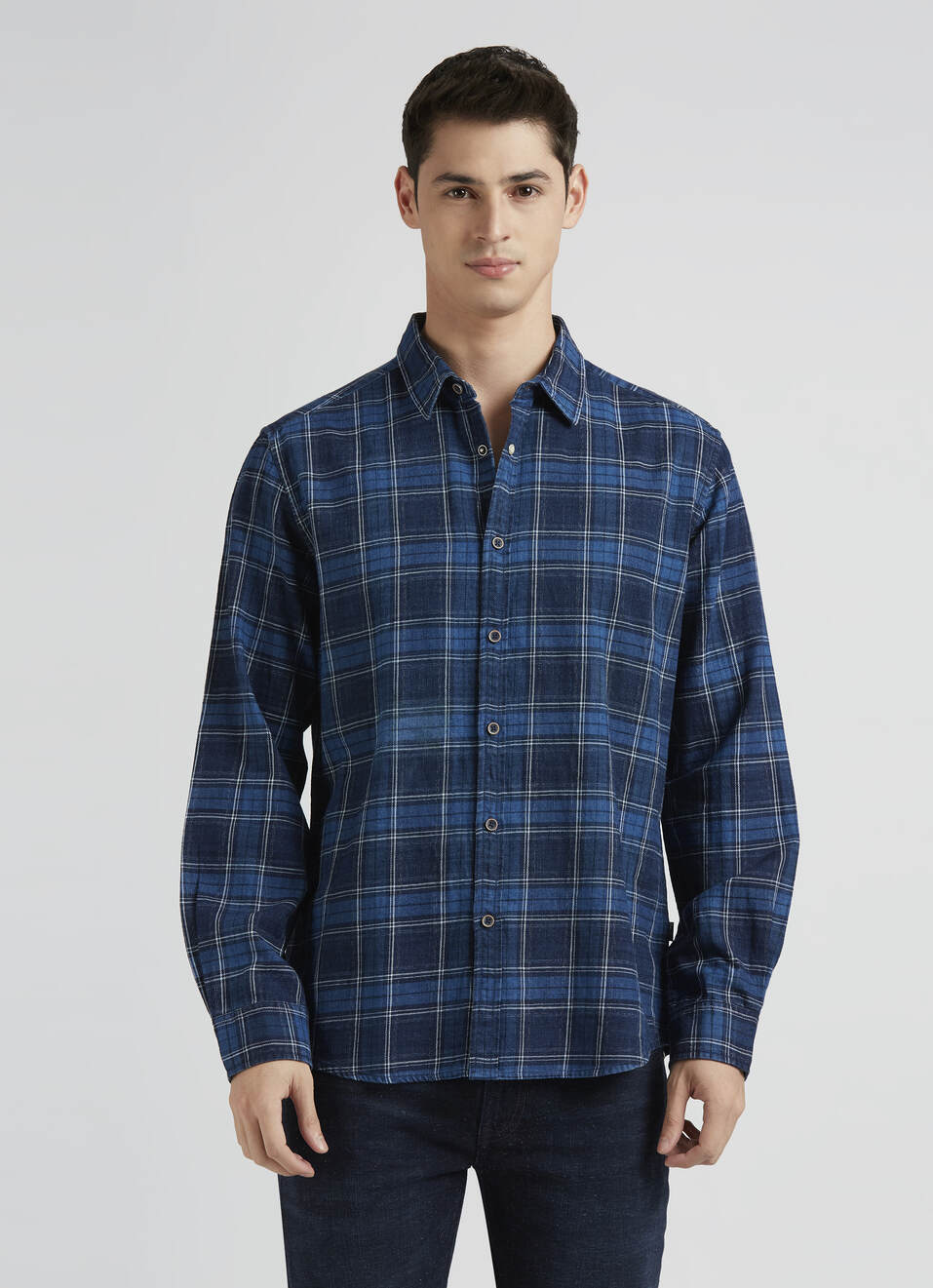 Blue Check Full Sleeve Shirt, , large image number 1