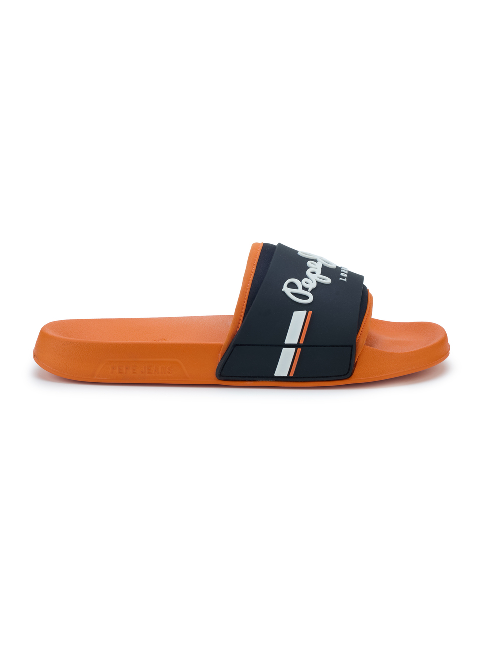 Men Orange Colorblock Slip-on Slides, , large image number 5