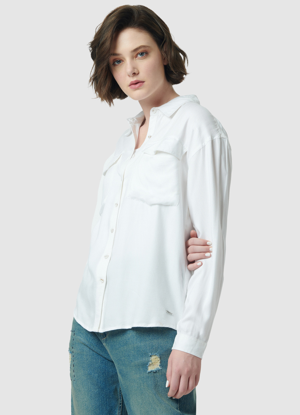 Oversized Black Solid Shirt, , large image number 3
