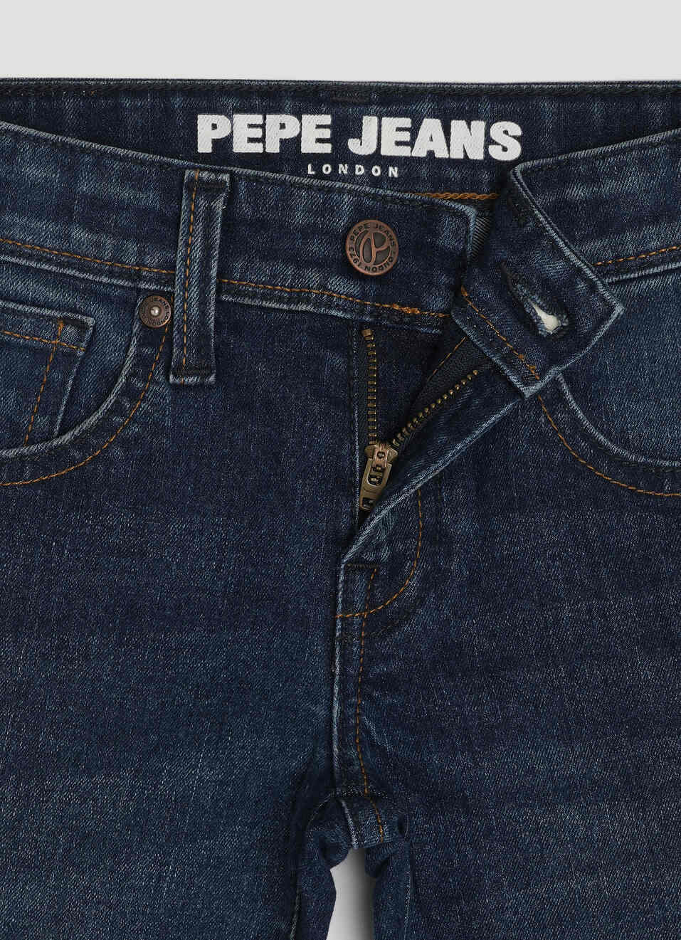 Boys Dark Blue Mid Rise Slim Fit Jeans, , large image number 2
