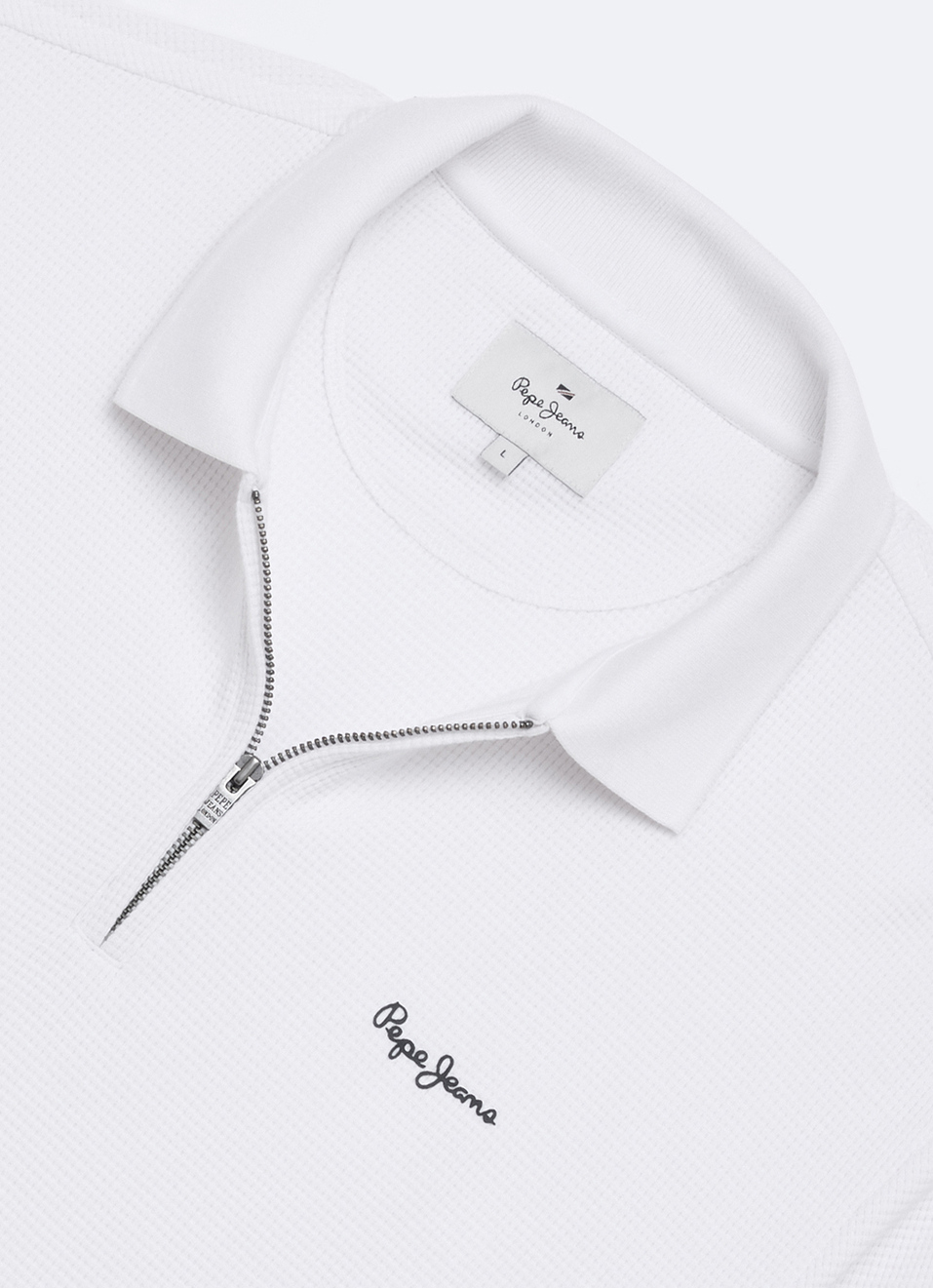 Men White Solid Polo Collar T-shirt, , large image number 6