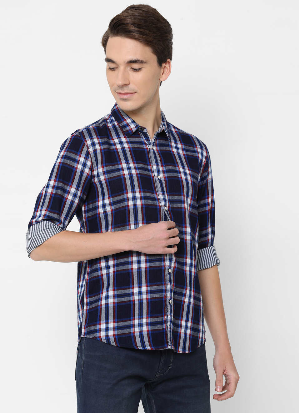 Preston Reversible Check And Stripe Shirt, , large image number 6