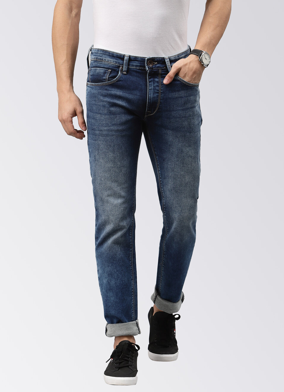 Tapered Vapour Low Rise Waist Slim Fit Tapered Leg, , large image number 0