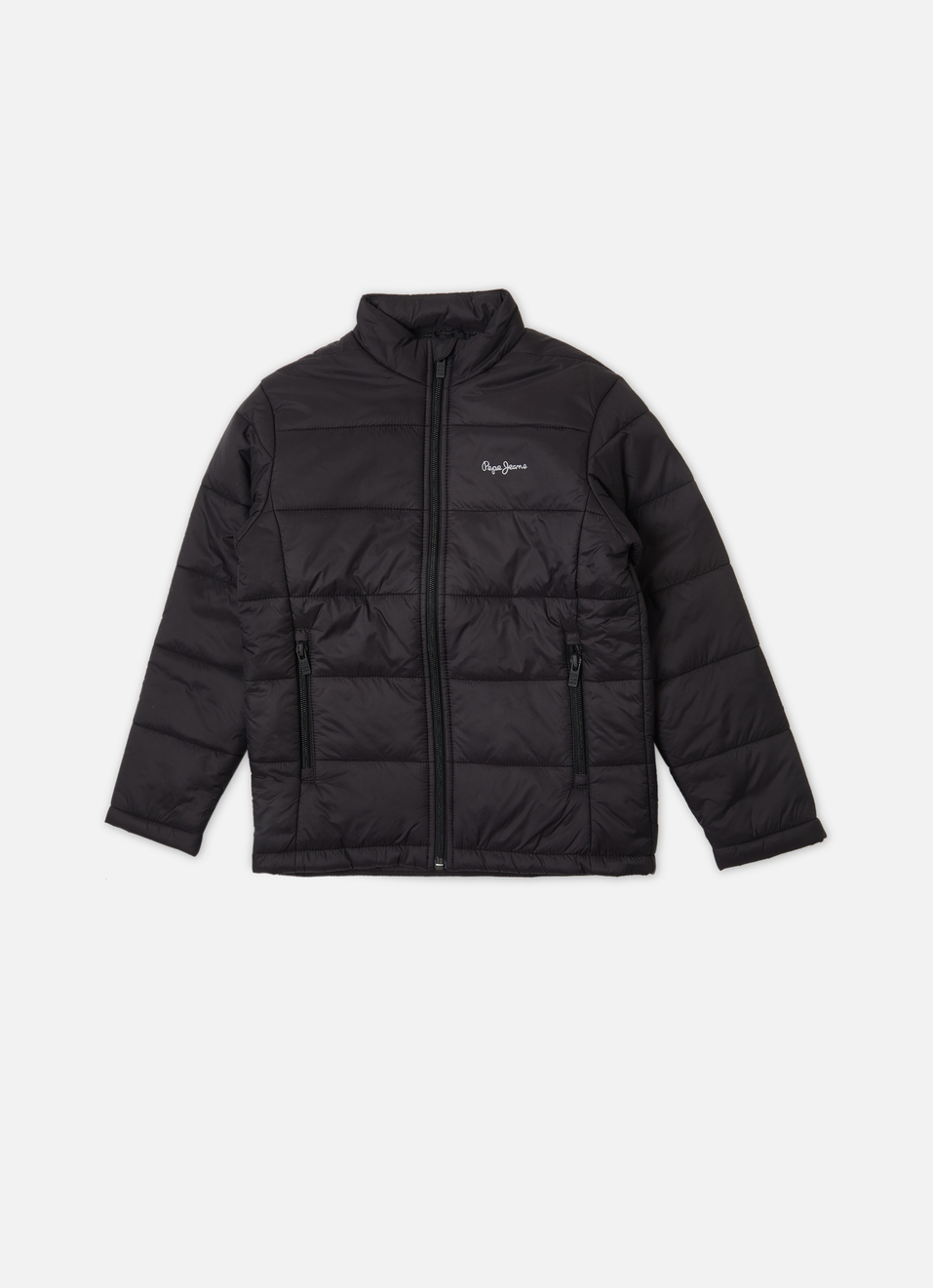 Boys Black Back Print Full Sleeve Quiited Jacket, , large image number 0