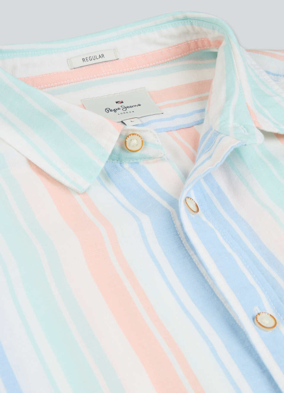 Men Blue Striped Shirt, , large image number 7