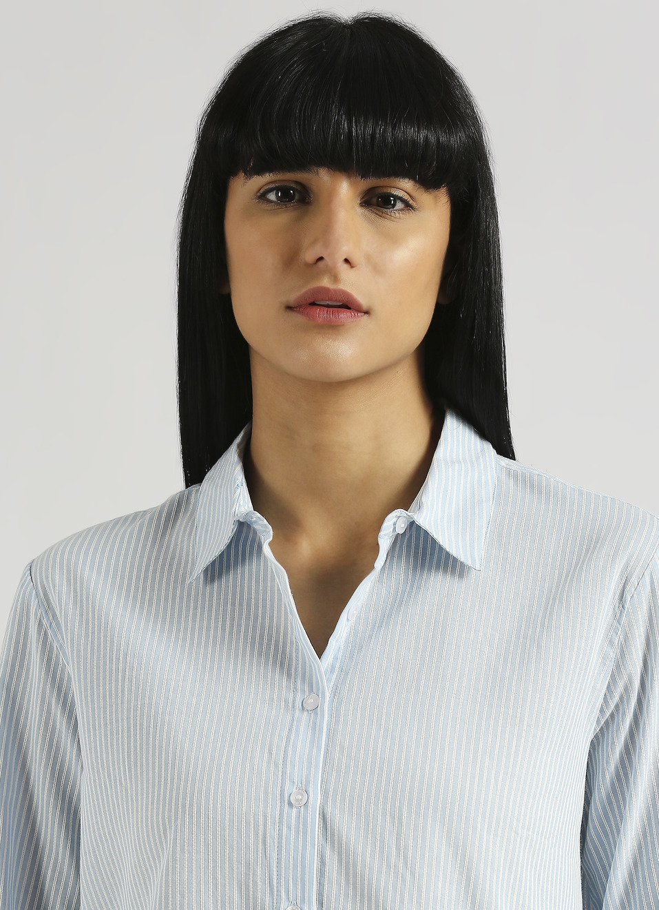 Blue Narrow Stripes Long Sleeve Shirt, , large image number 4