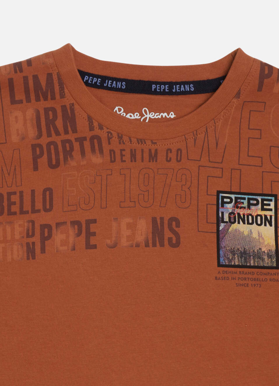Boys Orange Typographic Print Short Sleeve T-shirt, , large image number 2