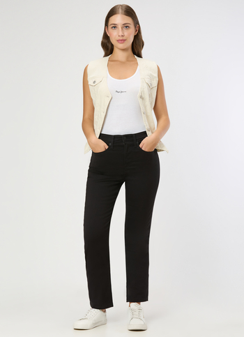 Women Black Rinse Straight Jeans