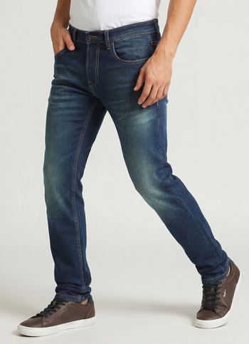 Vapour Dark Blue Mid Rise Slim Fit Jeans
