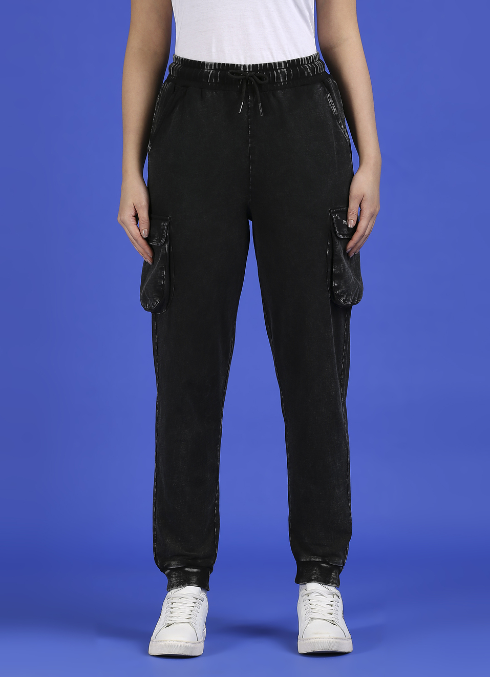 Black Knitted Joggers, , large image number 1
