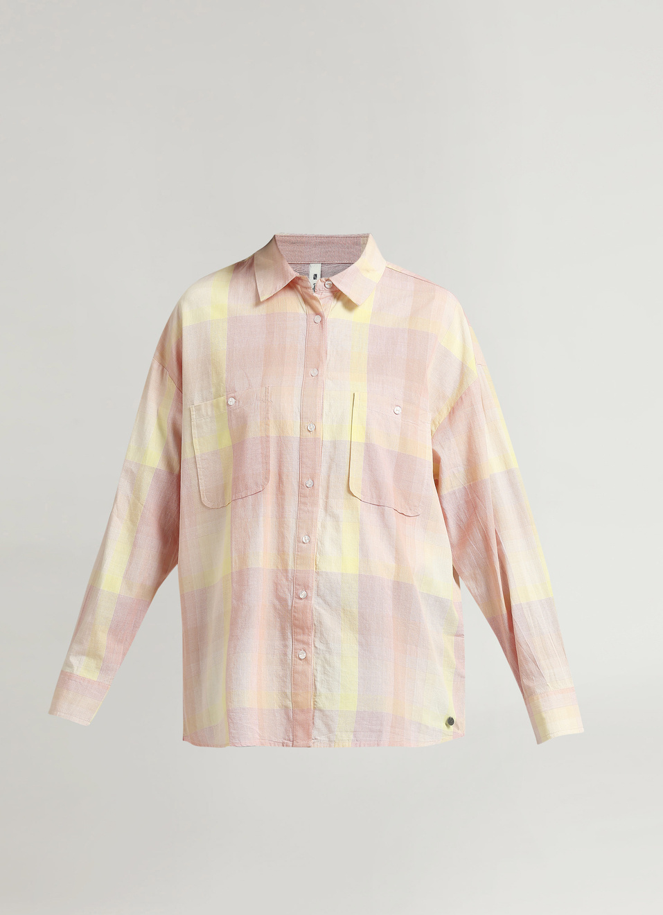 Pink Broad Checks Extended Shoulder Oversized Shirt, , large image number 6