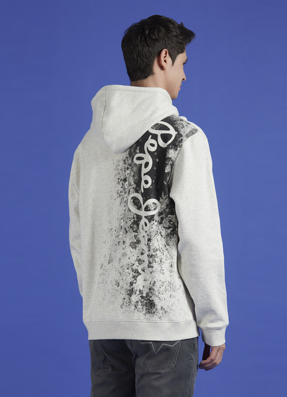 Ecru Back Print Print Full Sleeve Oversized Sweatshirt, , large image number 2