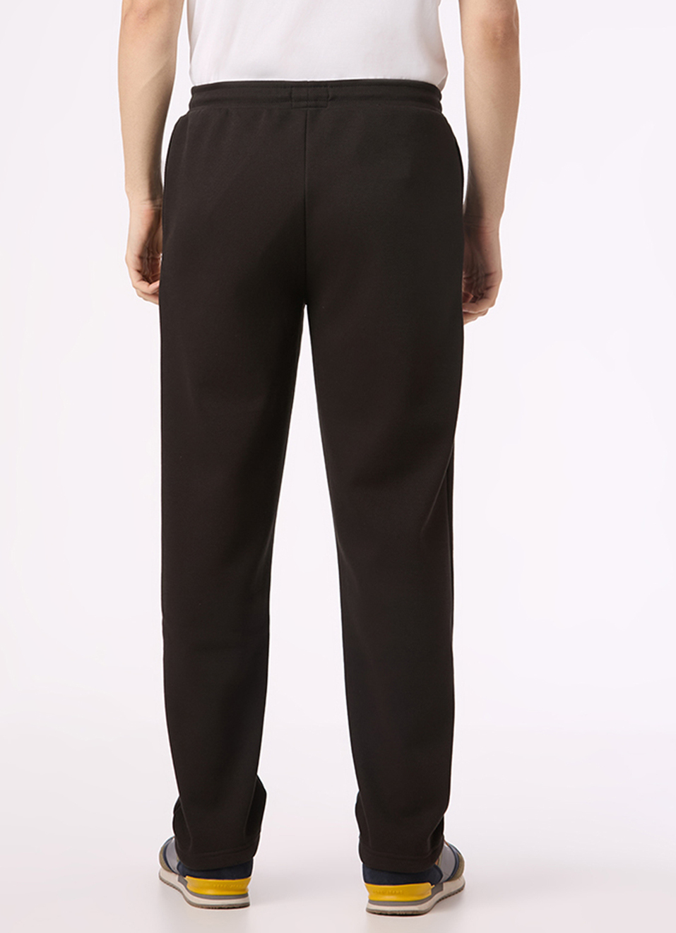 Men Black Mid Rise Straight Fit Sweatpant, , large image number 1