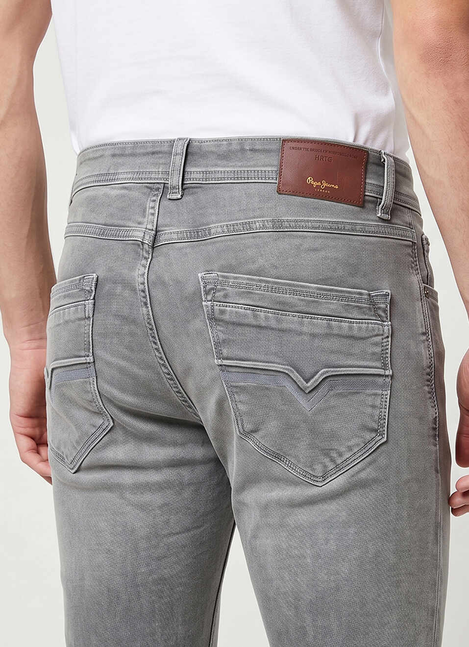 Men Grey Slim Fit Stretchable Jeans, , large image number 5