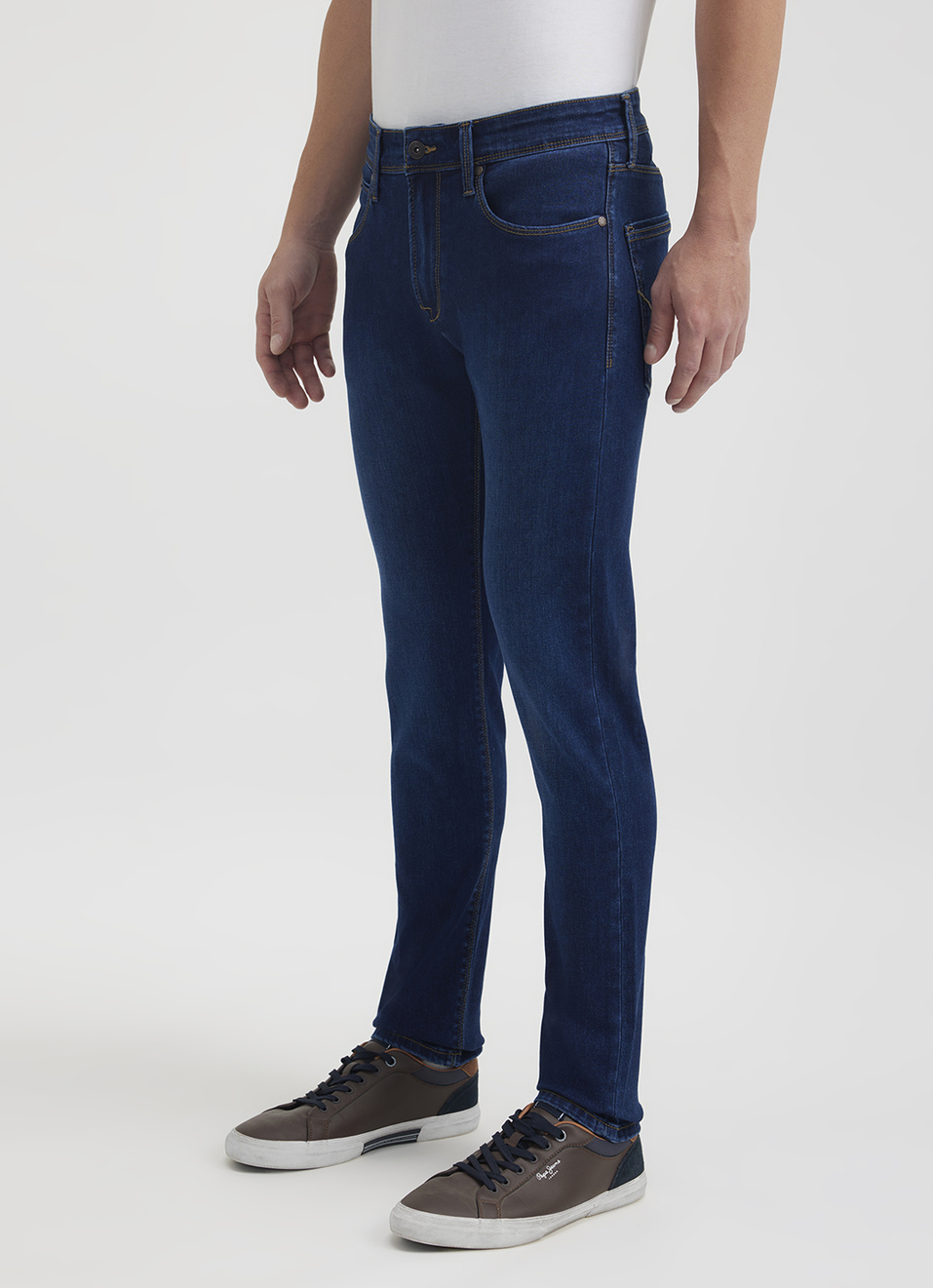 Men Blue Low Rise Tapered Powerflex Extra Stretchable Jeans, , large image number 5