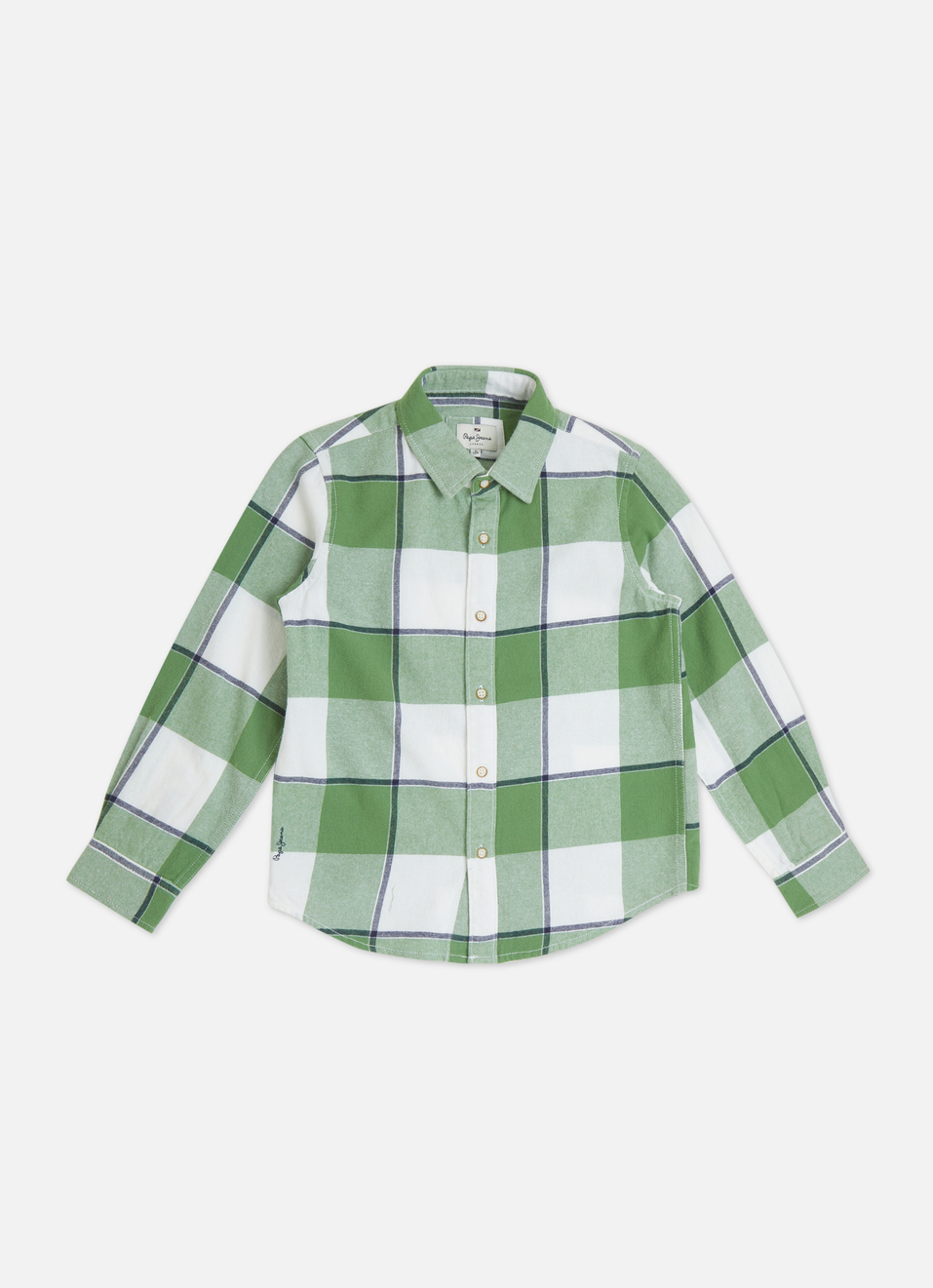 Boys Orange Check Full Sleeve Shirt, , large image number 0