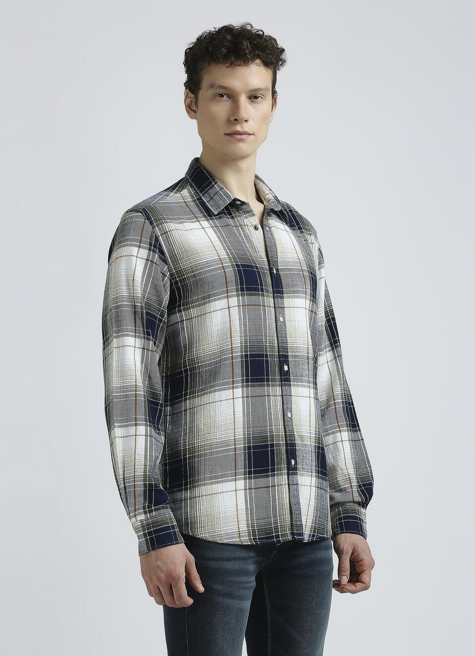 Grey Checks Full Sleeve Shirt, , large image number 3