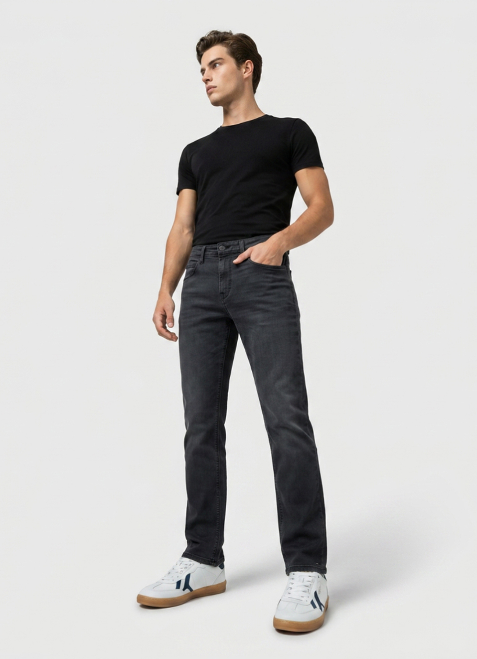 Men Black Stretchable Jeans, , large image number 7