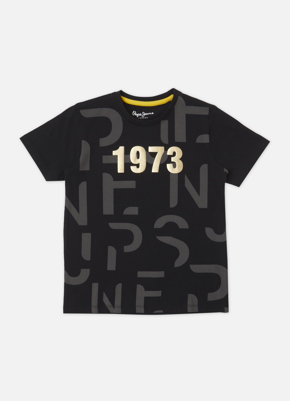 Boys Black Typographic Print Short Sleeve T-shirt, , large image number 0