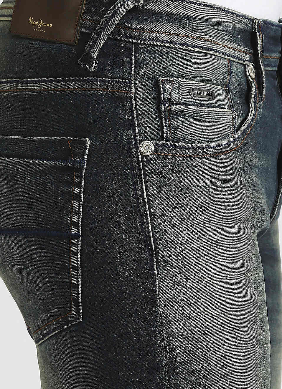 Vapour Dark Blue Mid Rise Slim Fit Jeans, , large image number 4