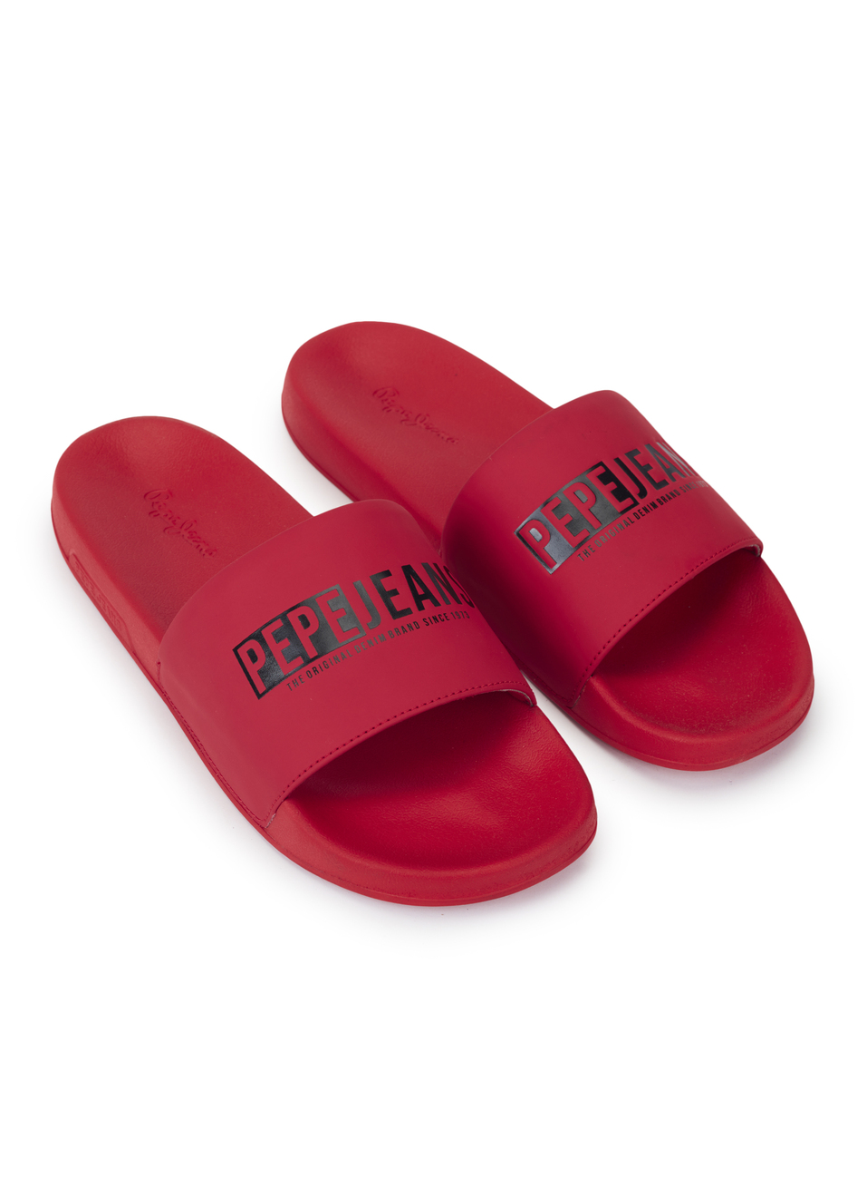 Men Red Logo Printed Arch Fit With Anti-skid Beach Slides, , large image number 2