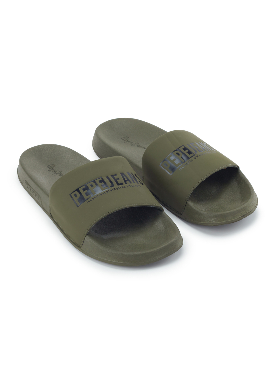 Green Logo Printed Anti-skid Beach Slides, , large image number 2