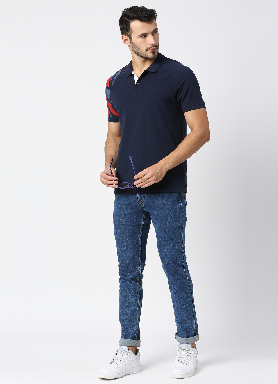 VAPOUR Mid Rise Jeans, Med Blue Denim, , large image number 3