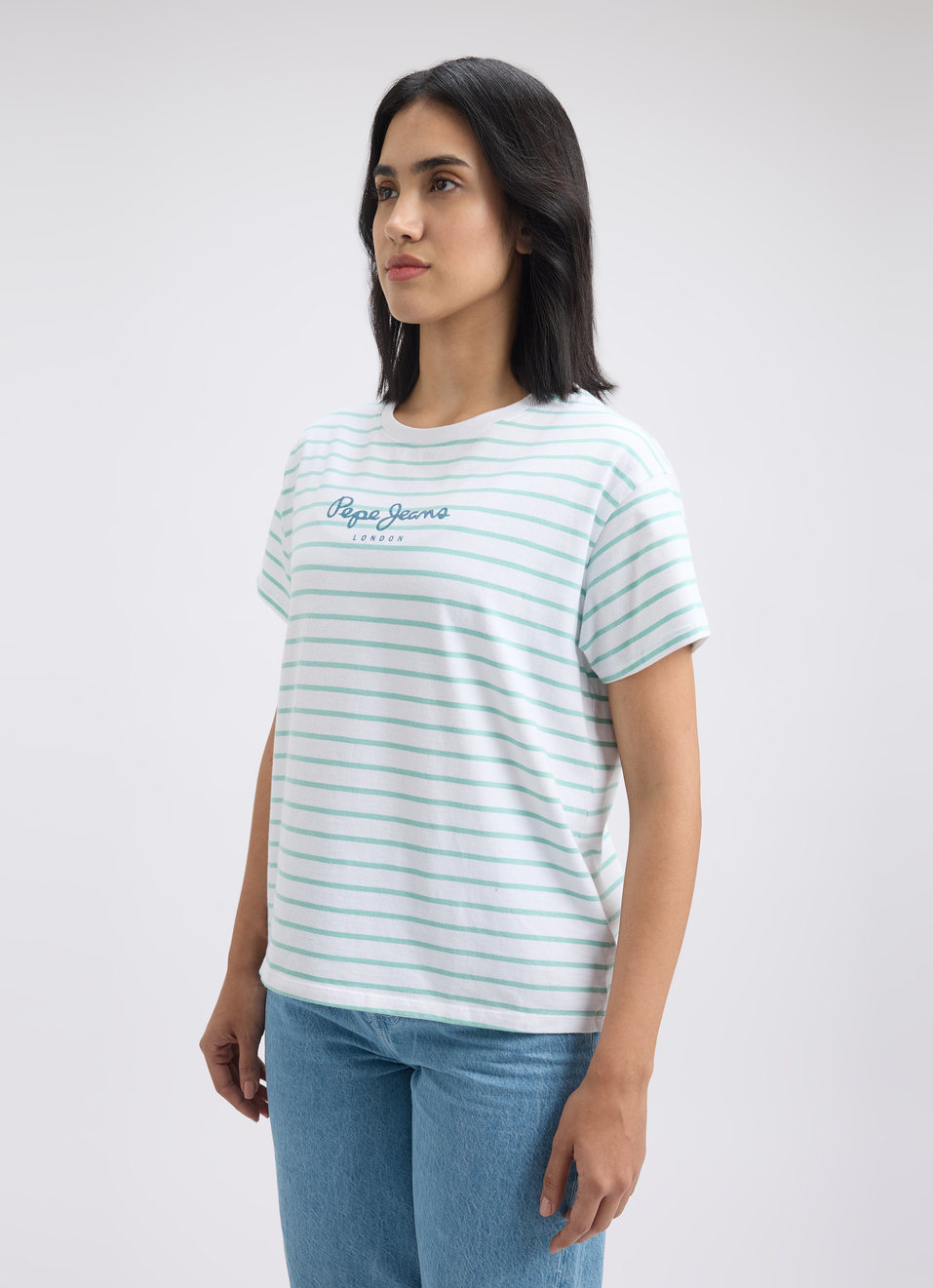 Women Blue Back Print Short Sleeve T-shirt, , large image number 3