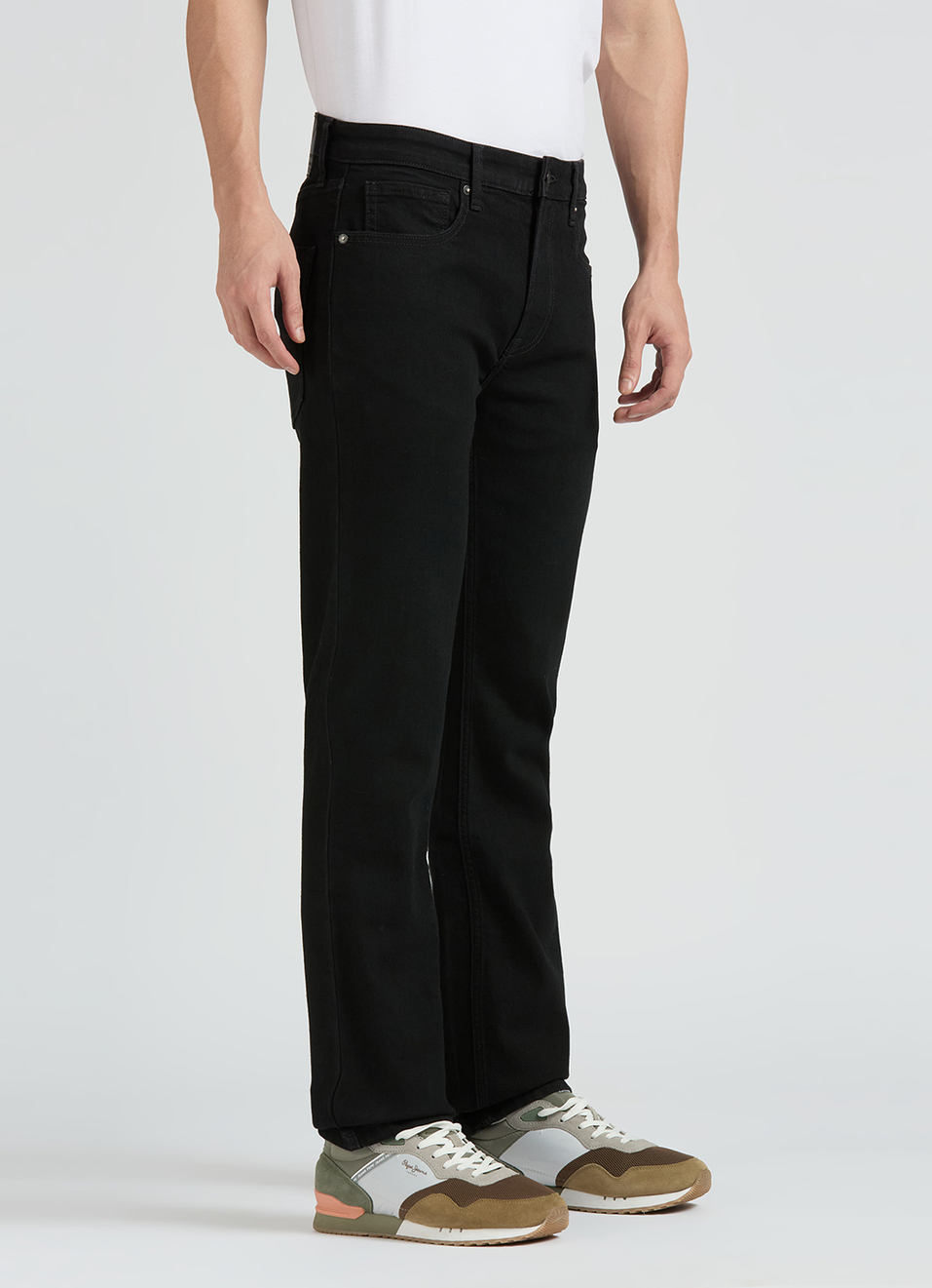 Men Black Mid Rise Straight Fit Jeans, , large image number 5