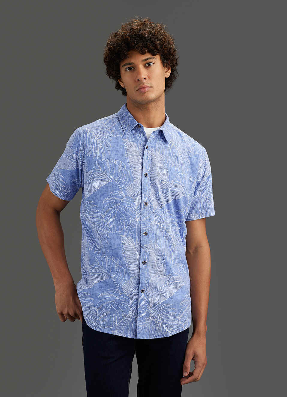 Men Grey Printed Shirt, , large image number 5