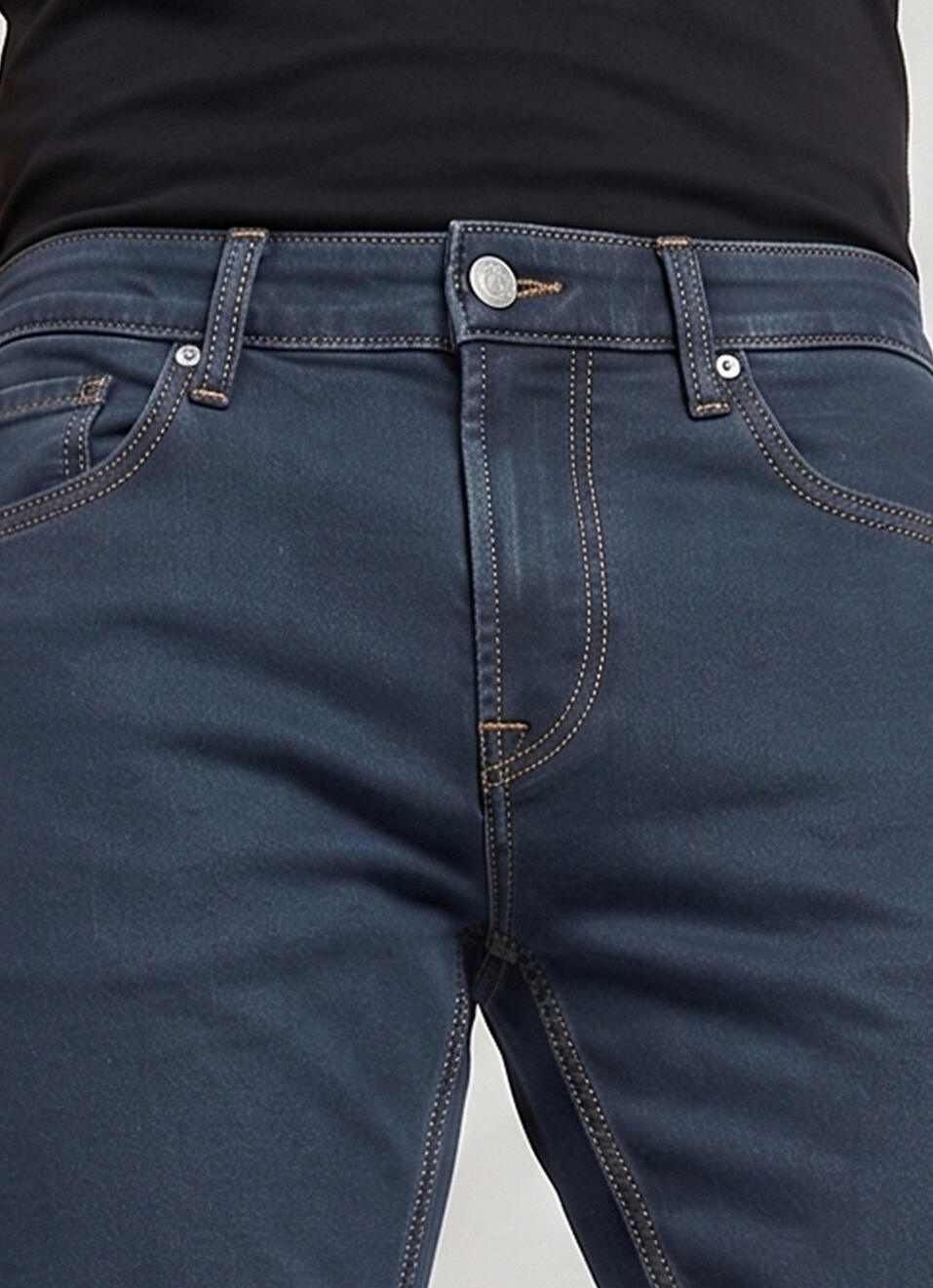 Men Blue Straight Fit Mid Rise Stretchable Jeans, , large image number 4