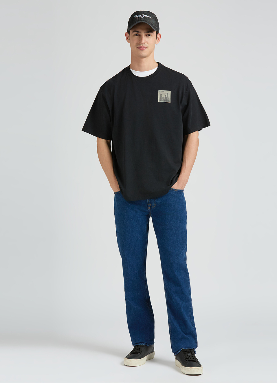 Men Blue Mid Rise Straight Fit Jeans, , large image number 1