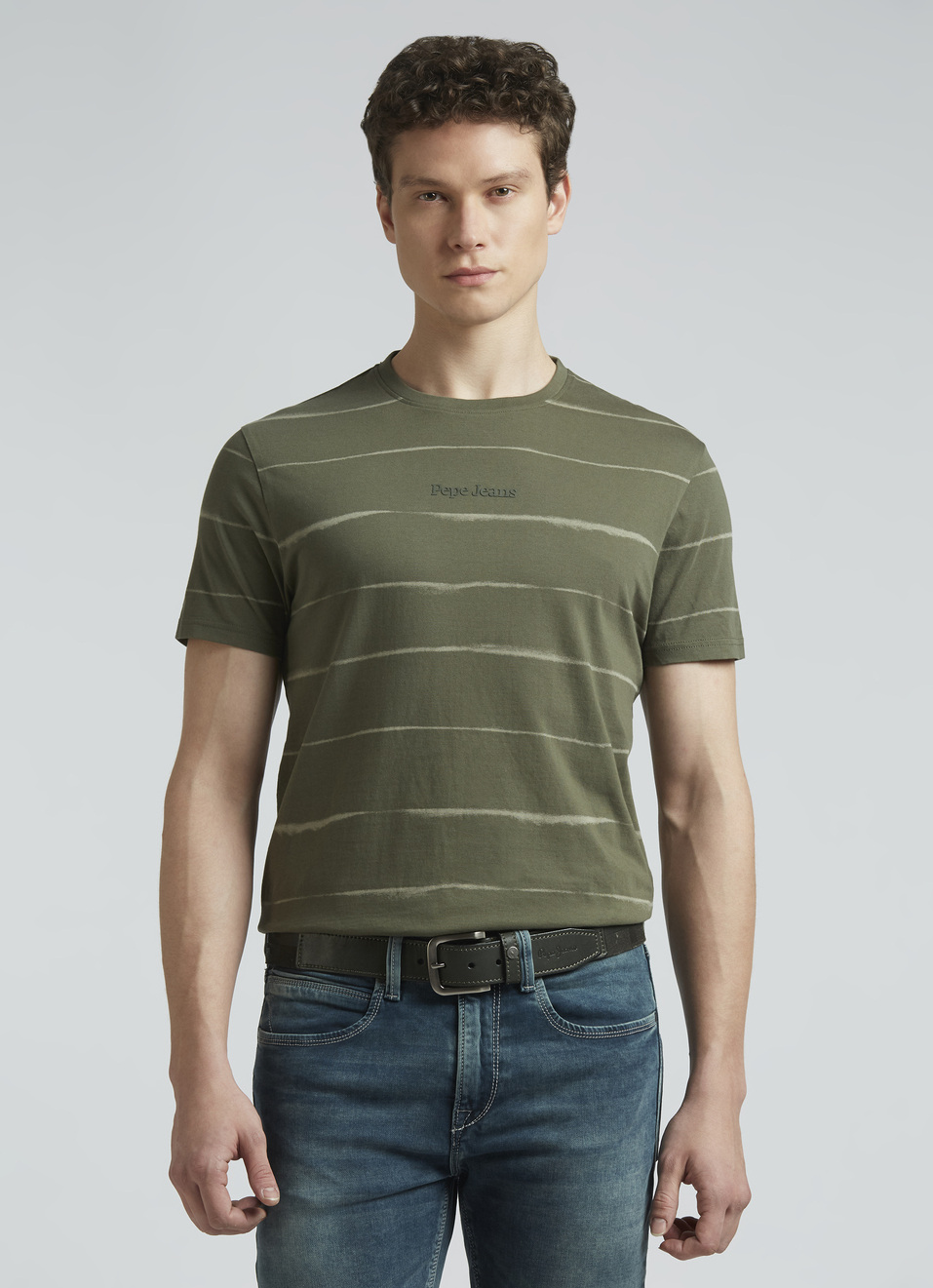 Green Horizontal Stripes Short Sleeve T-shirt, , large image number 0