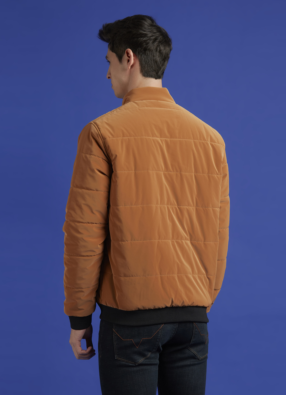 Brown High Neck Full Sleeve Jacket, , large image number 2
