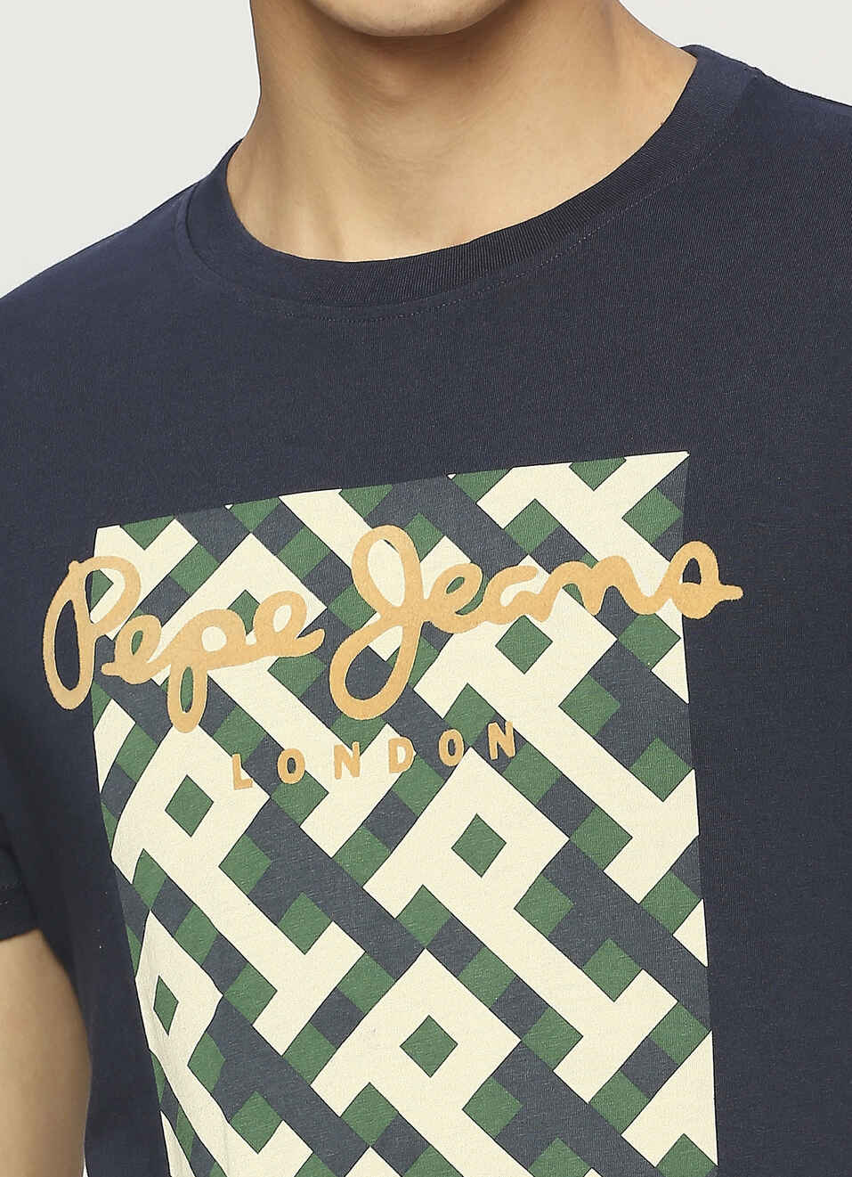 Geometric Flock Print Short Sleeve T-shirt, , large image number 4