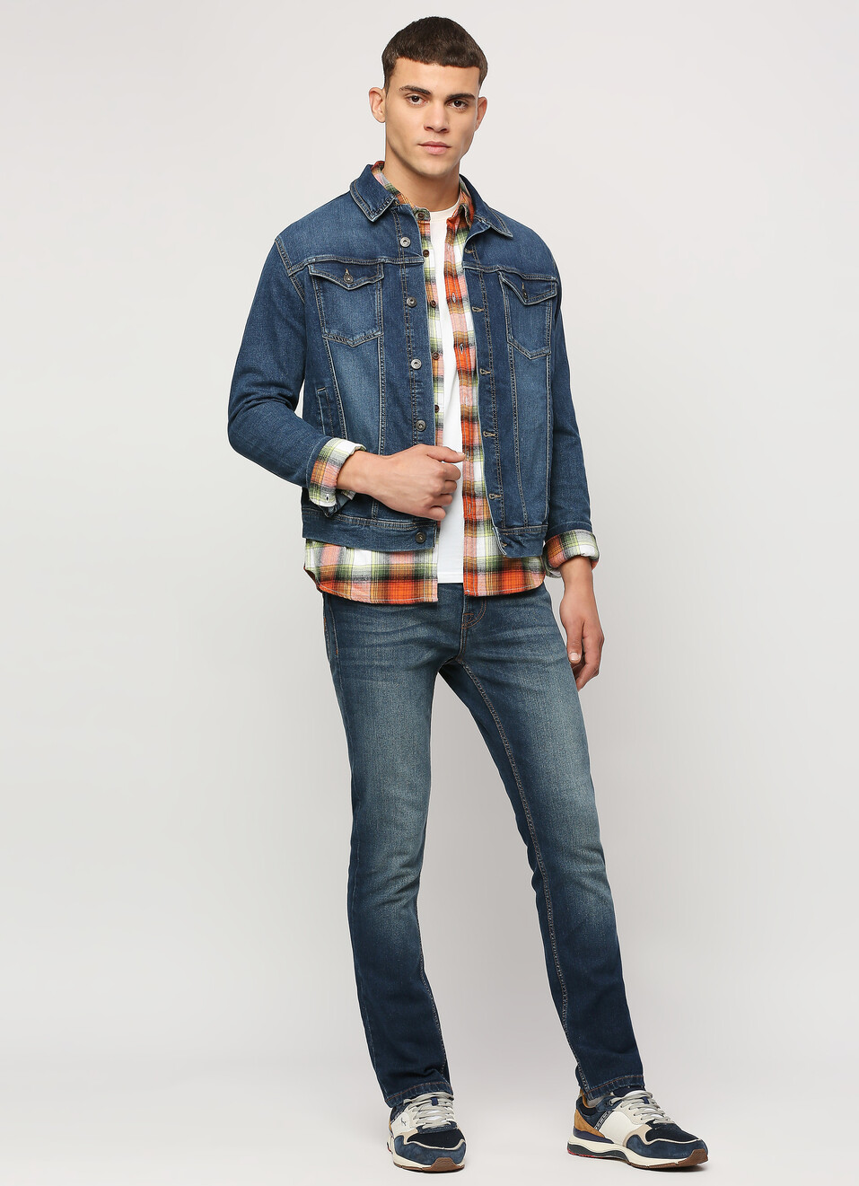 Orange Checks Full Sleeve Shirt, , large image number 5