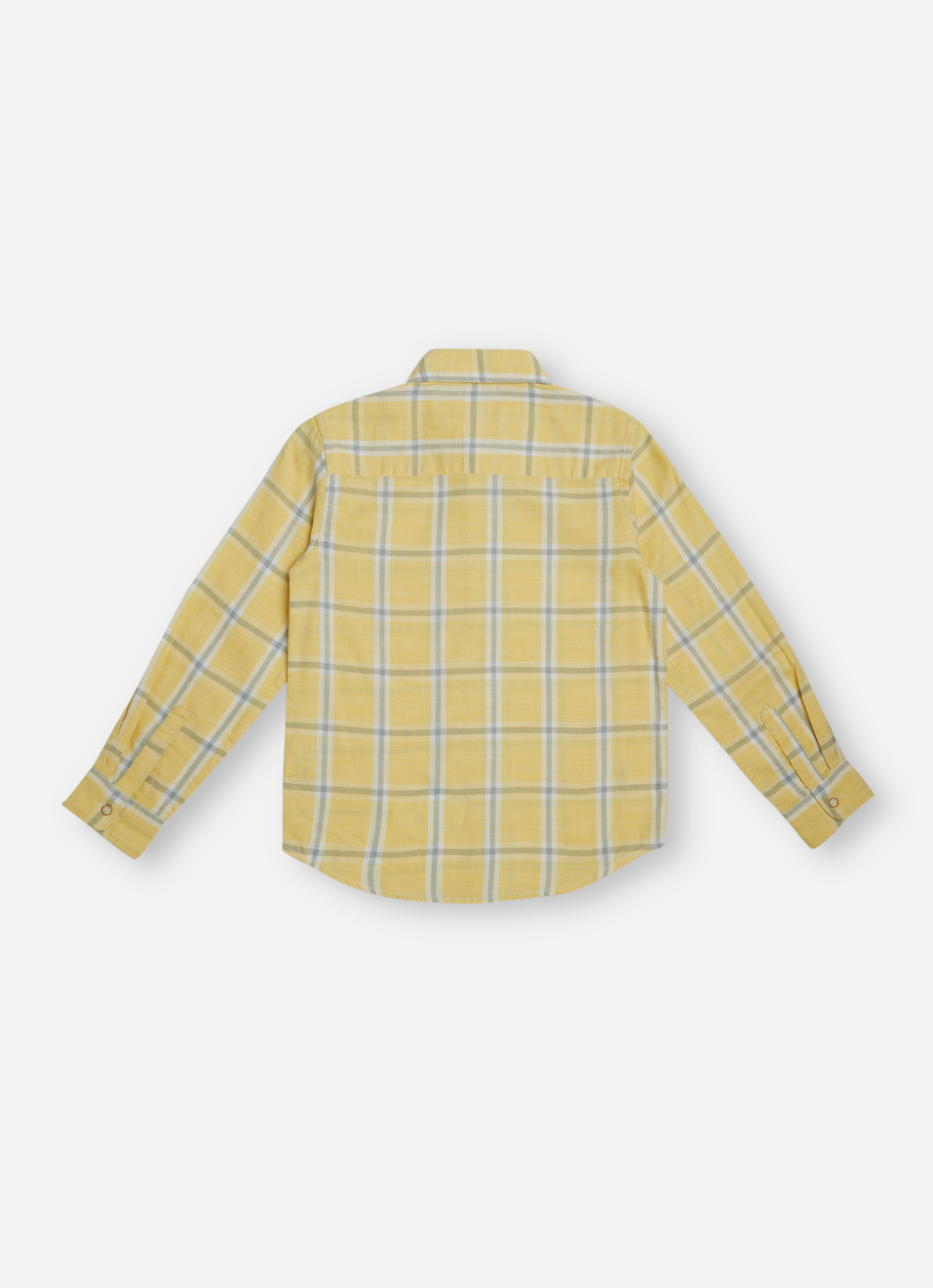 Boys Yellow Check Full Sleeve Shirt, , large image number 1