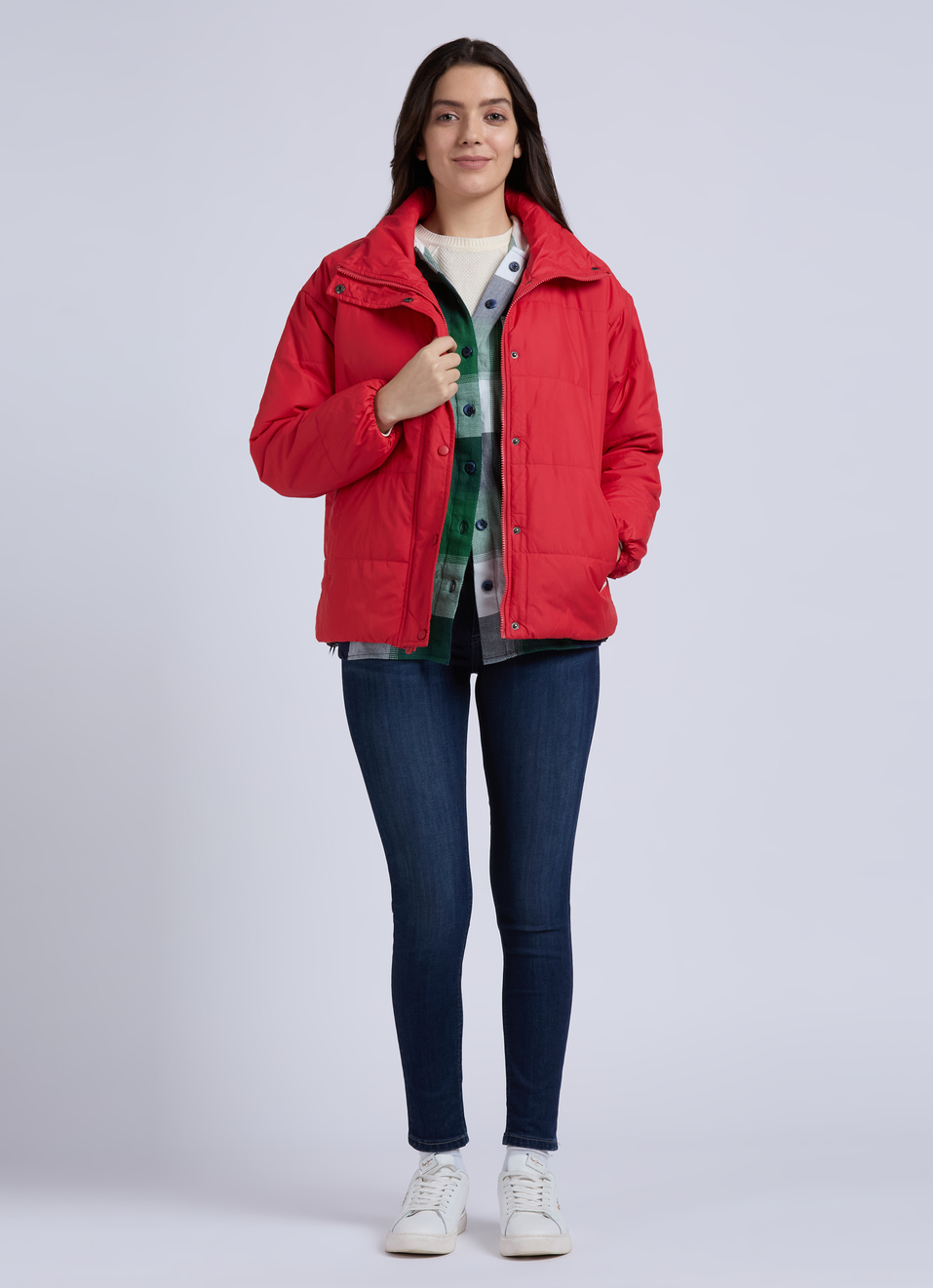 Red High Neck Full Sleeve Jacket, , large image number 5