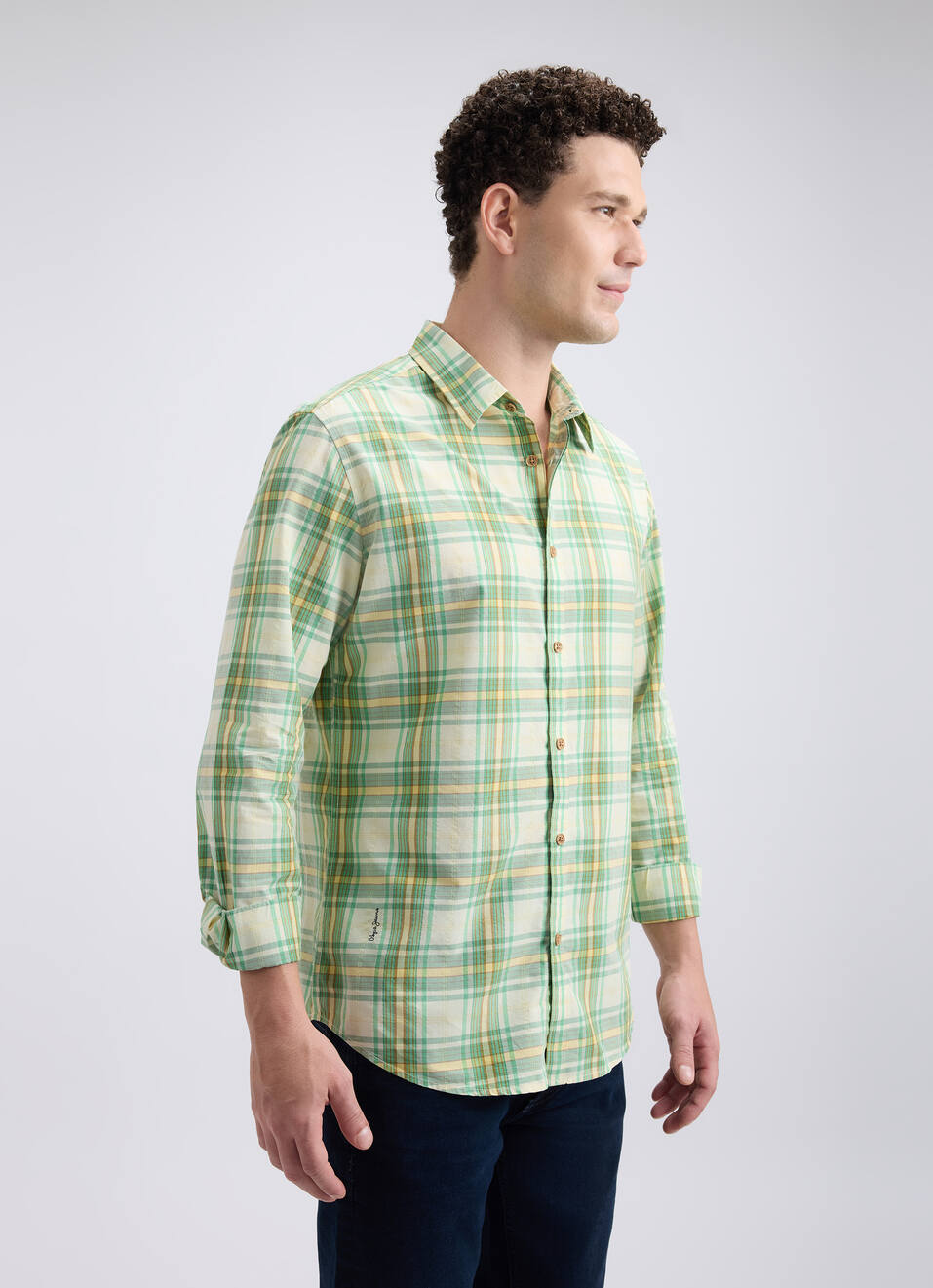 Men Green Check Full Sleeve Shirt, , large image number 3