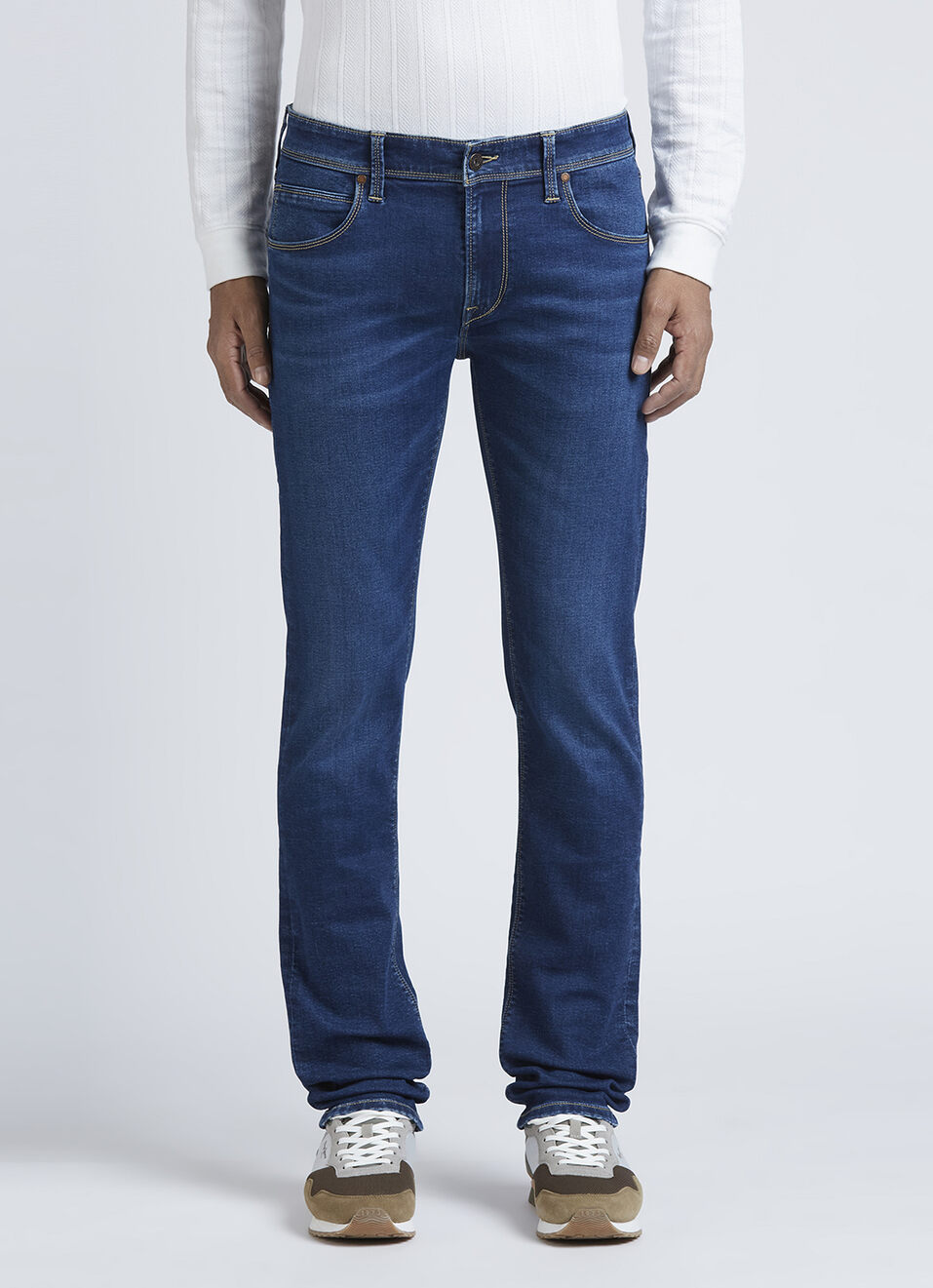 Vapour Blue Mid Rise Slim Stretch X Jeans, , large image number 6
