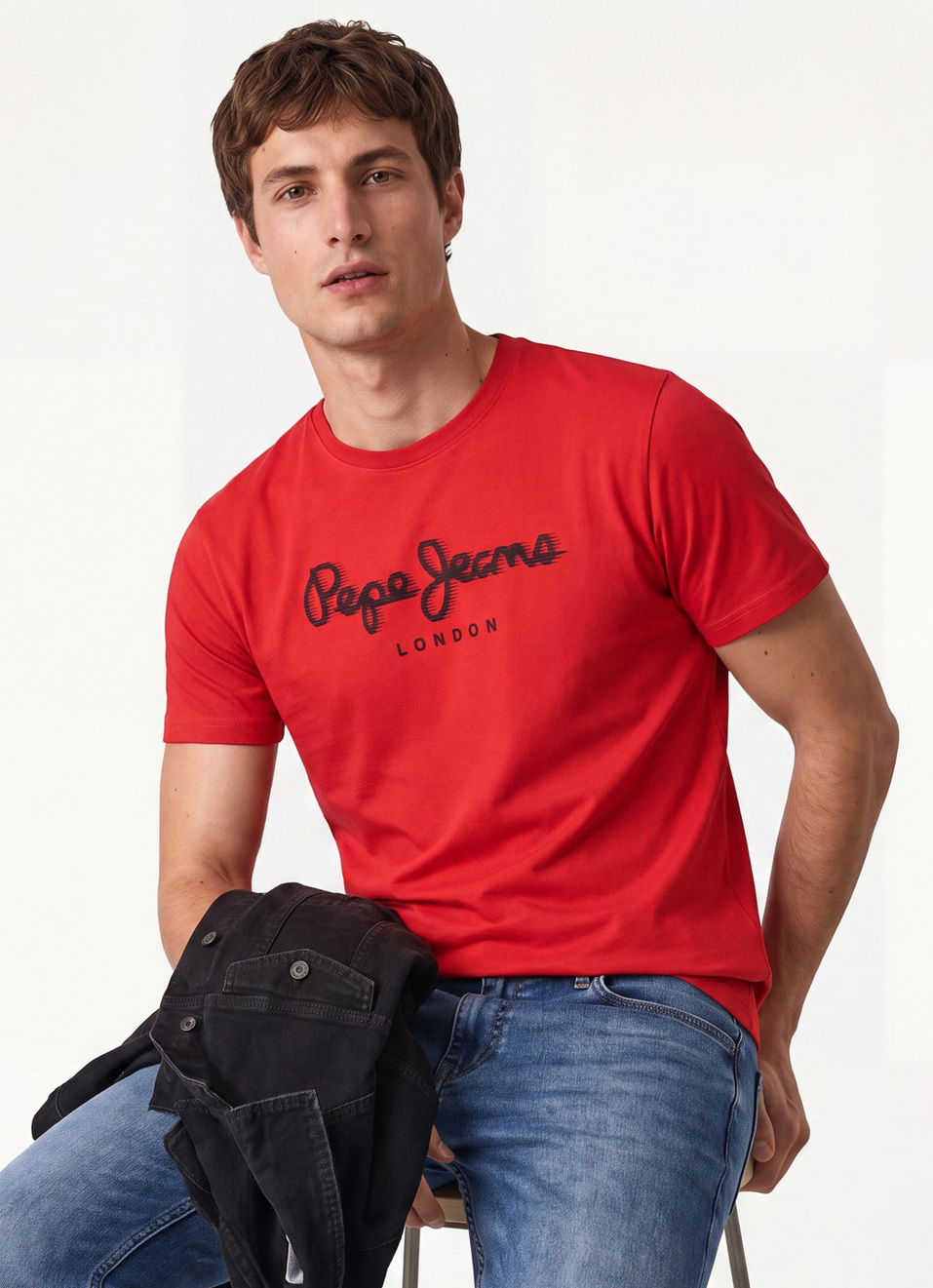 Men Red Printed Slim Fit Short Sleeve T-shirt, , large image number 0