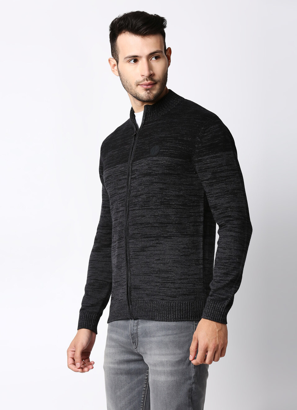 Francis High Neck Zip Thru Sweater, , large image number 3