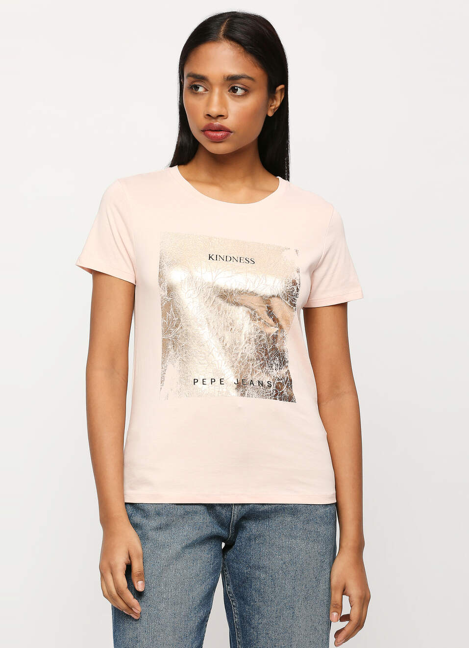 Lilac Round Neck Short Sleeve T-shirt, , large image number 1