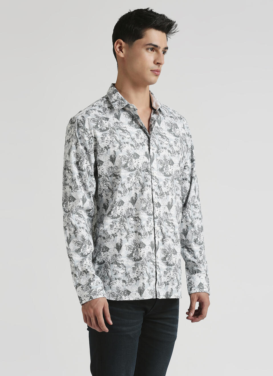 Mint Tropical Print Premium Long Sleeve Shirt, , large image number 3