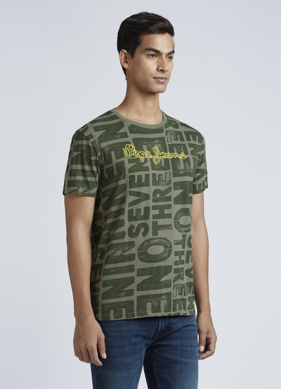 Green Crew Neck Short Sleeve T-shirt, , large image number 3