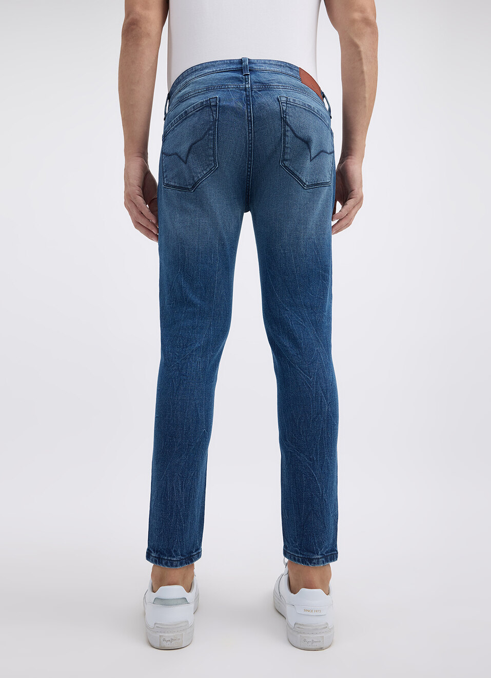 Men Blue Skinny Fit Mid Rise Distressed Jeans , , large image number 3