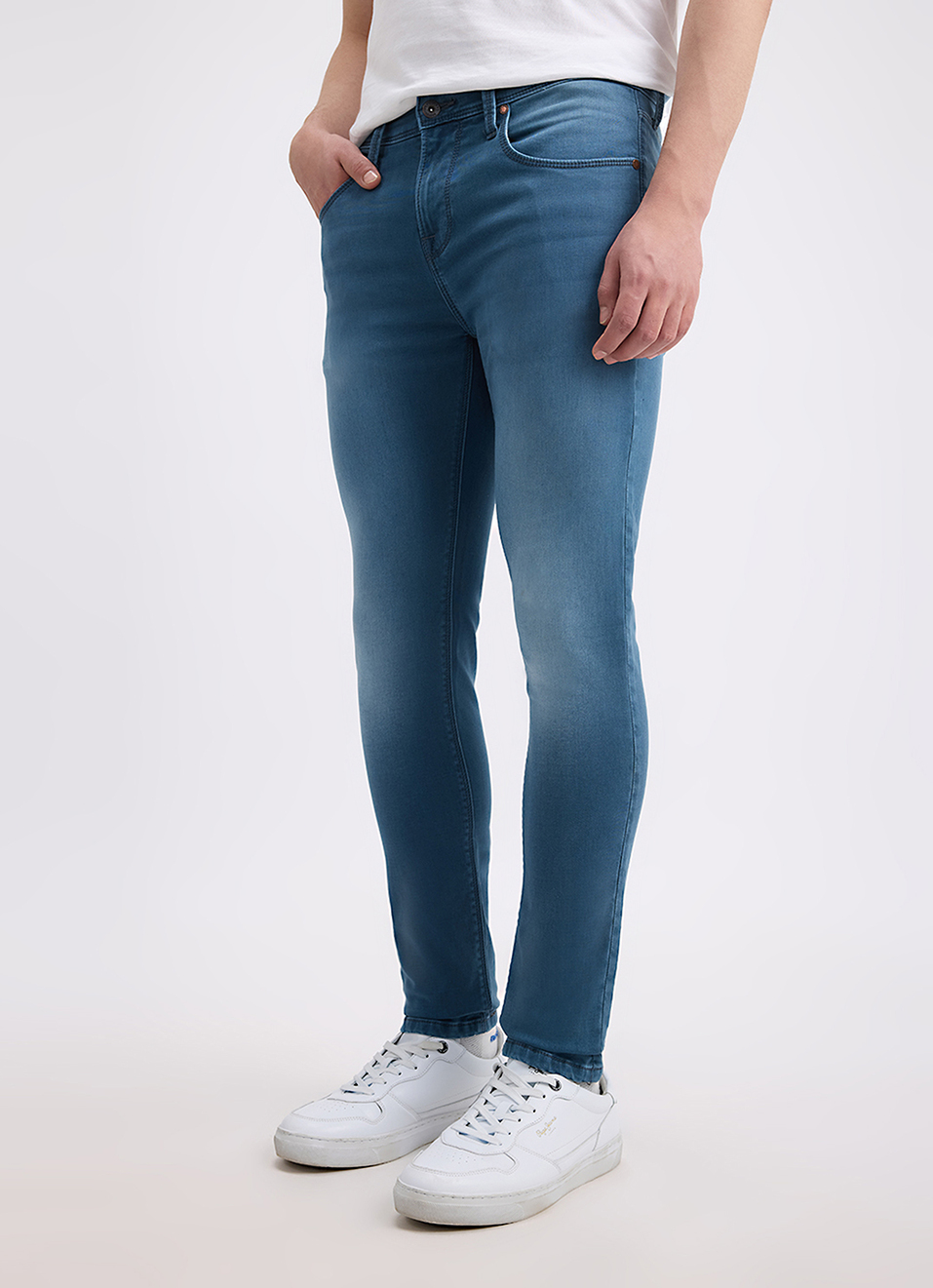Men Green Skinny Fit Mid Rise Structured Jeans , , large image number 5