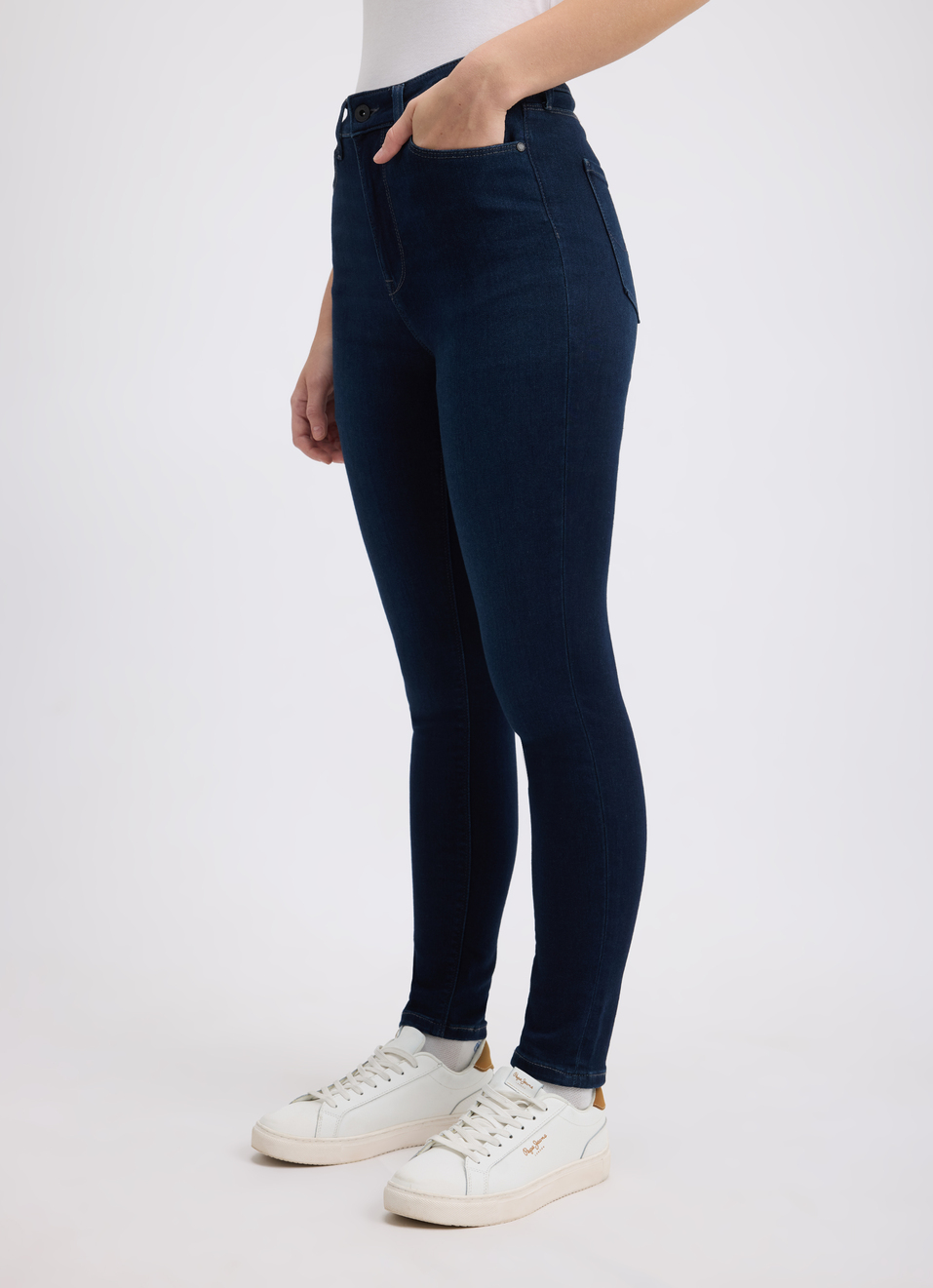 Women Blue Skinny Fit High Rise Jeans , , large image number 3